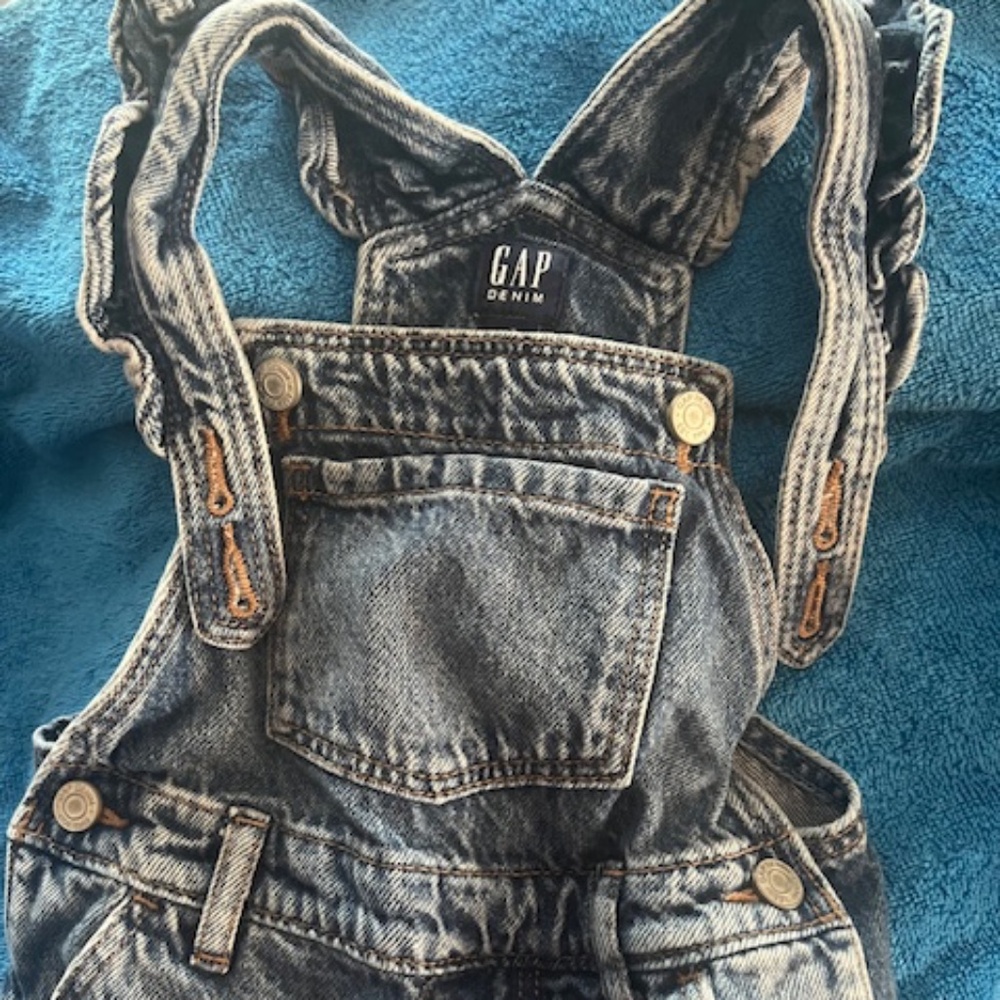 Baby Gap Denim Overalls with Ruffles Girls Toddler Baby 2 year old One piece